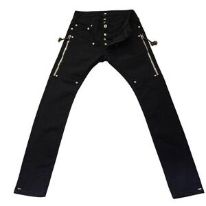 Mr Completely Jeans Mens 30x29 Black Zip‎ Detail Slim Fit Distressed Los Angeles